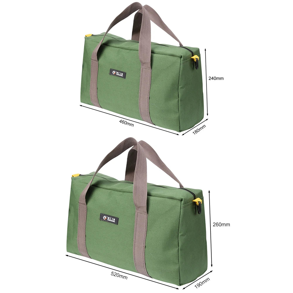 Large Capacity Tool Bag Waterproof Oxford Canvas Hand Tool Storage Carry Bags Portable Multifunction Metal Toolbox Organizer
