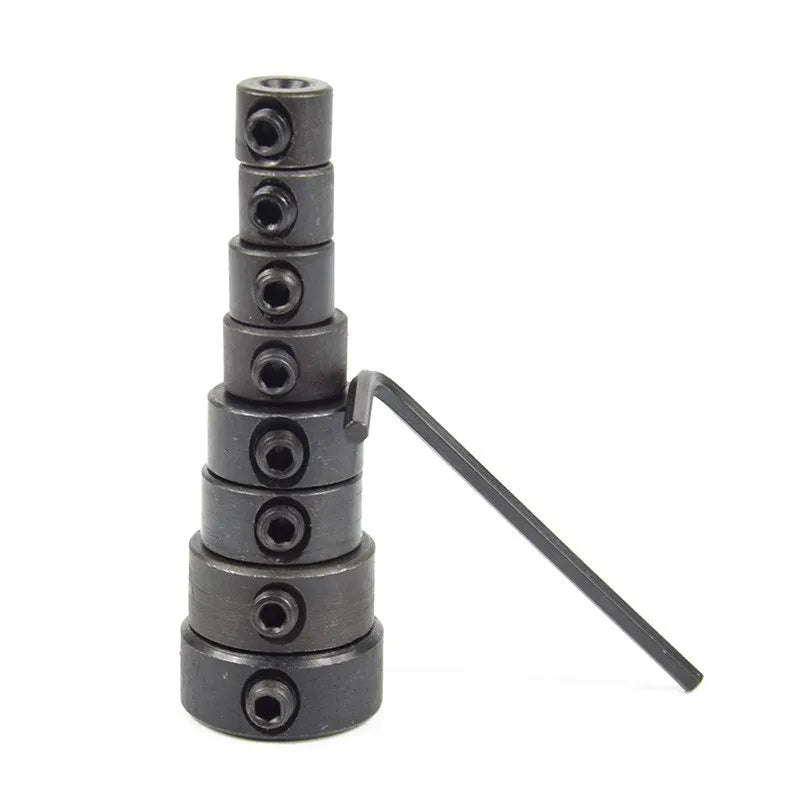 1Pcs 3-16mm Bit Positioner Drill Depth Stop Ring Woodworking Drill Bit Limiter Free Small Wrench Woodworking Tools