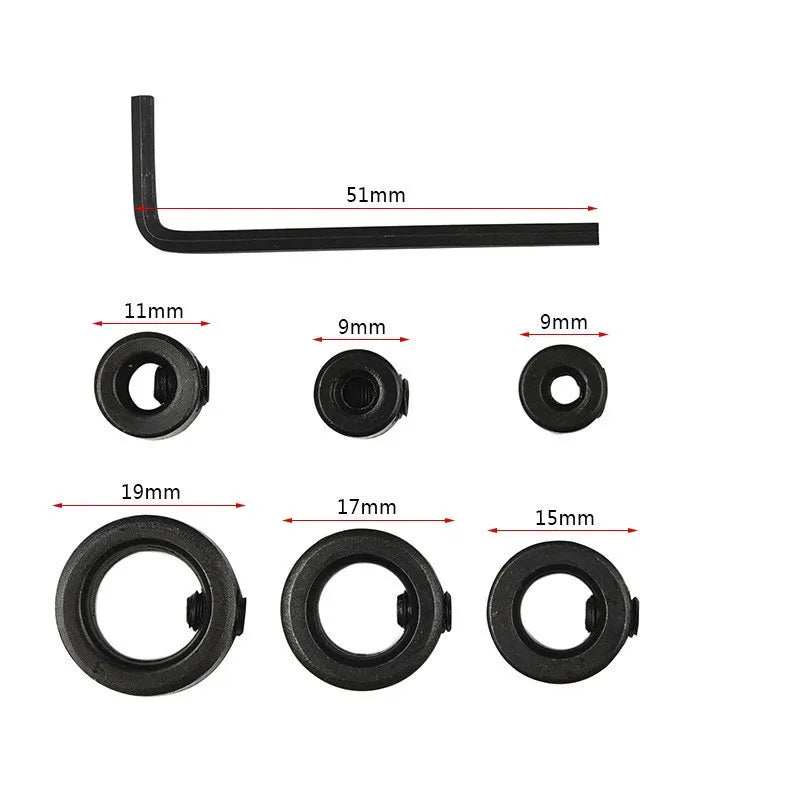 1Pcs 3-16mm Bit Positioner Drill Depth Stop Ring Woodworking Drill Bit Limiter Free Small Wrench Woodworking Tools