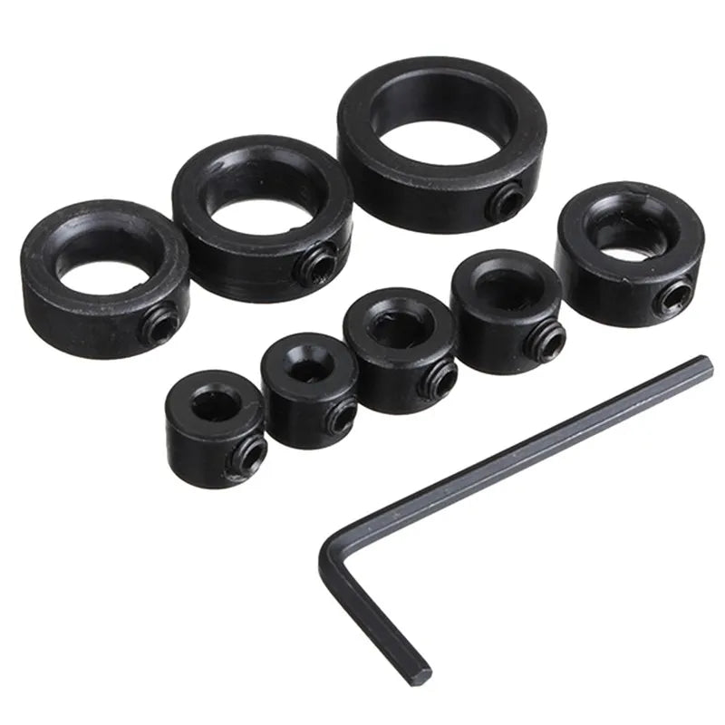 1Pcs 3-16mm Bit Positioner Drill Depth Stop Ring Woodworking Drill Bit Limiter Free Small Wrench Woodworking Tools