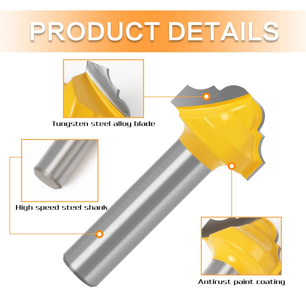 8mm Shank Router Bit 19" Classical Bit Without Bearing - 8" Shank