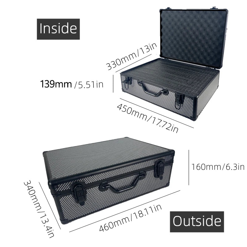Aluminum Case Tool Box Portable Safety Instrument Toolbox Hardware Tool Case Suitcase Impact Resistant Hard Case Box 알루미늄 케이스
