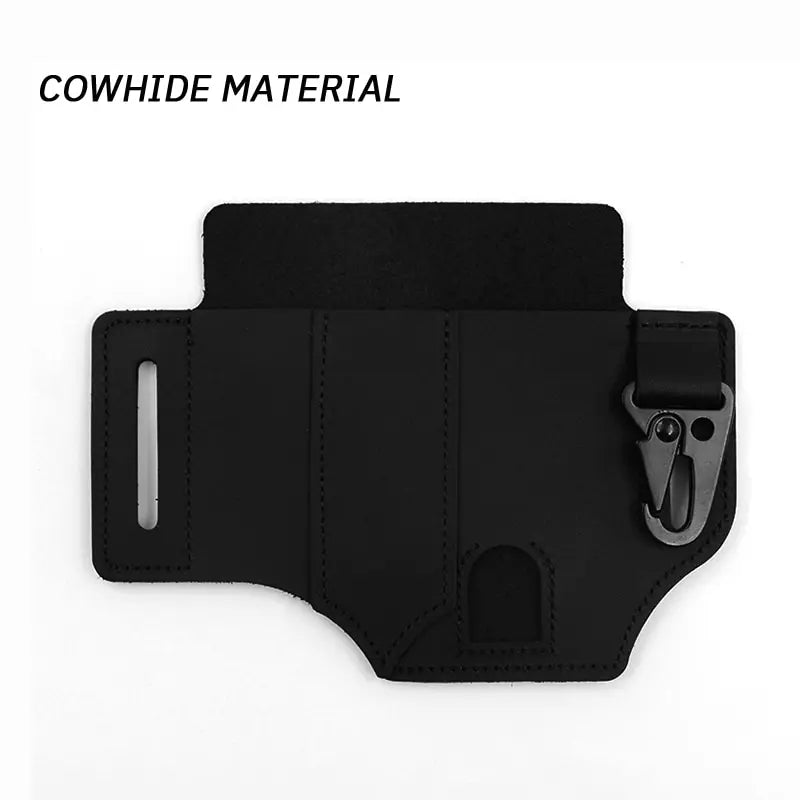 Tool Pocket Multifunctional Storage Wear Resistant Durable Retro Outdoor Sports Pocket Tool Leather Case Flashlight Cover 1pc
