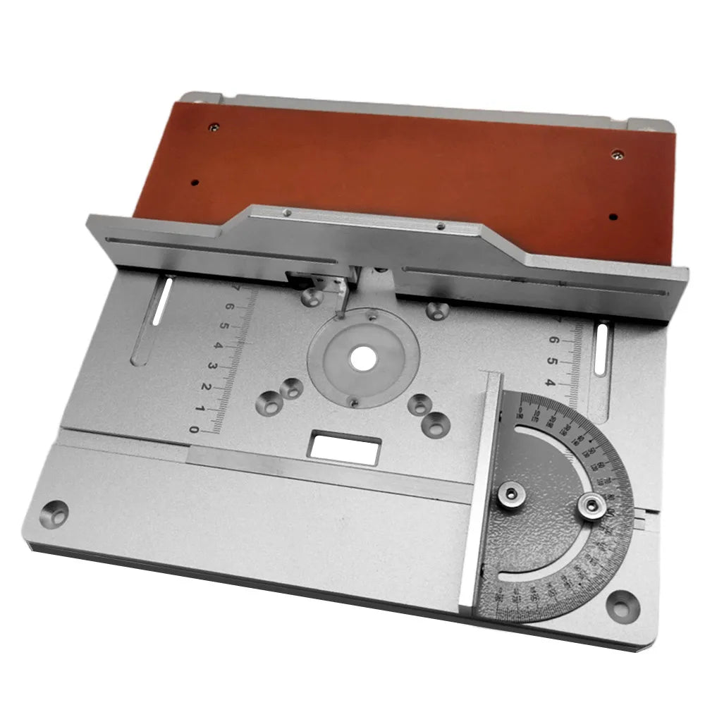 Aluminium Router Table Insert Plate Electric Wood Milling Flip Board w/ Tenon Backing and Miter Gauge Set Woodwork Router Table