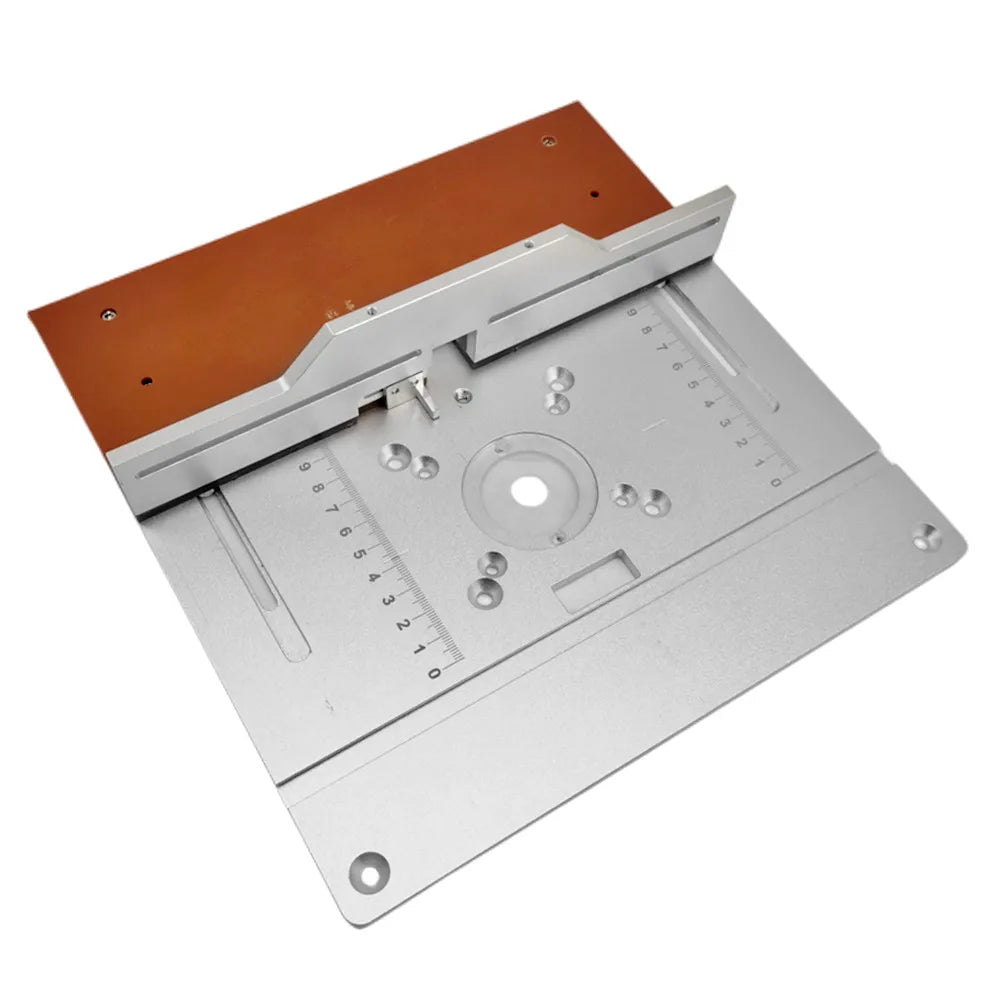 Aluminium Router Table Insert Plate Electric Wood Milling Flip Board w/ Tenon Backing and Miter Gauge Set Woodwork Router Table