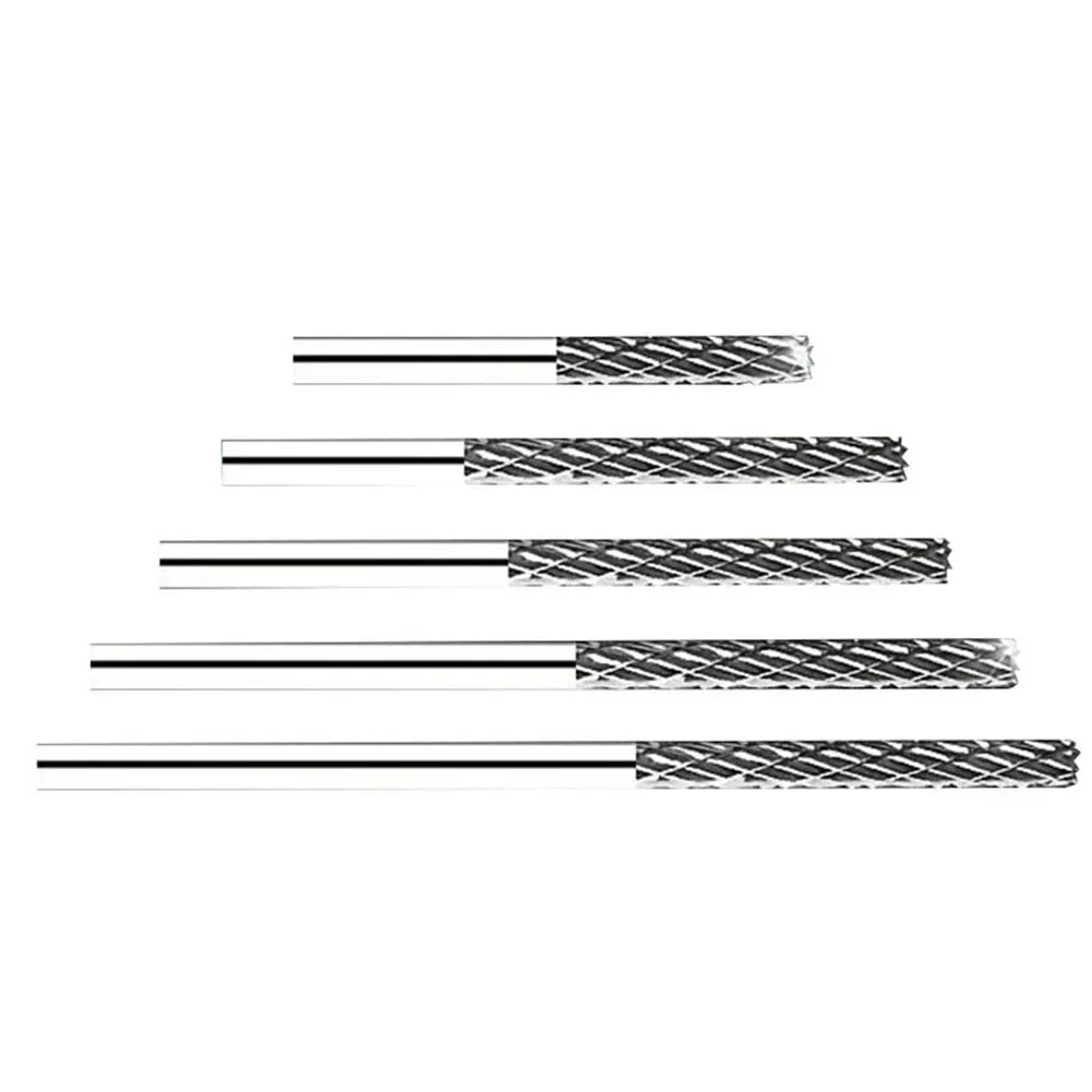 1pc 3mm 1/8 Long Shank Carbide Burs For Milling Cutter Burr Rotary 38mm-100mm For Dremel Rotary Tool Wood/Metal Hole Cutter