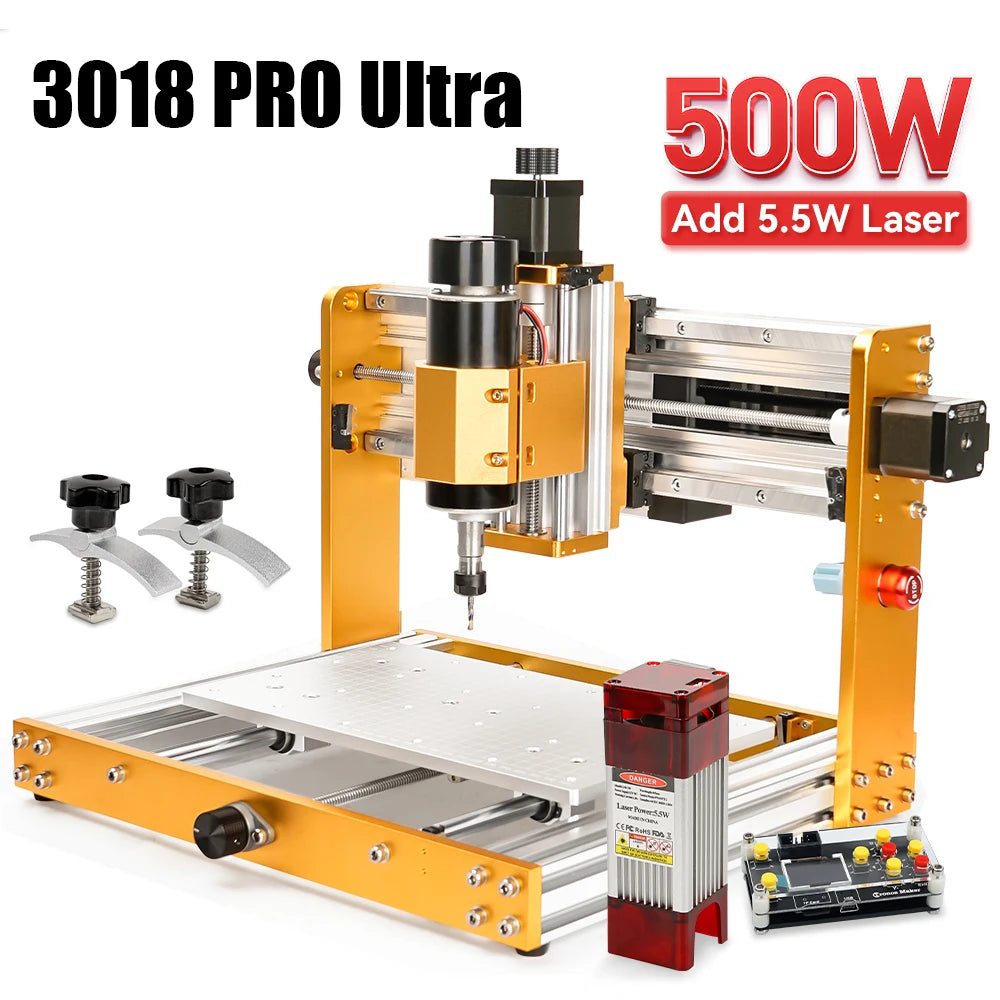 LUNYEE CNC 3018 PRO Wood Engraving Machine Laser Engraver Cnc Router For MDF PVC Epoxy Metal Carving Cutting