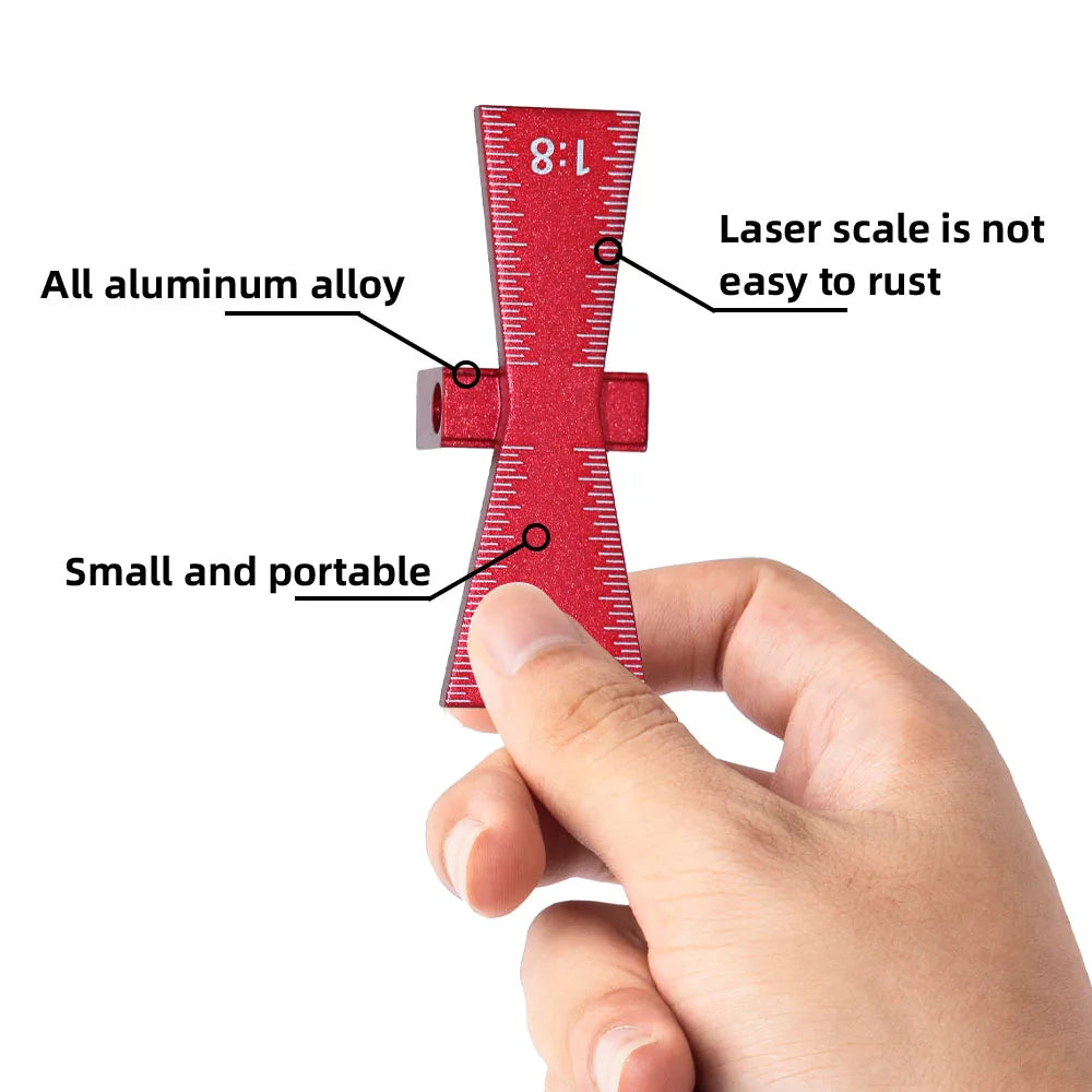 Woodworking Dovetail Marker Aluminum Alloy Dovetail Marking Template Precise Dovetail Guide with 1:5, 1:6, 1:8 and 1:10 Slopes