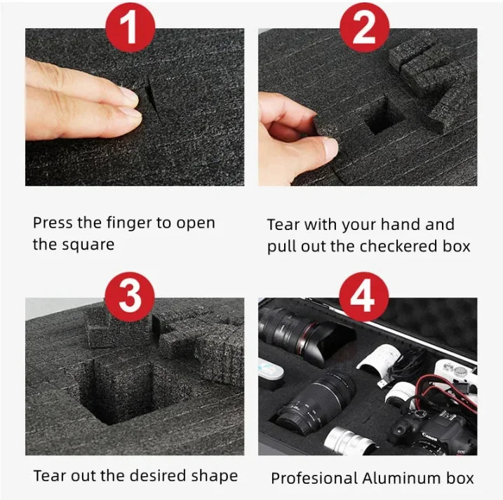 Aluminum Case Tool Box Portable Safety Instrument Toolbox Hardware Tool Case Suitcase Impact Resistant Hard Case Box 알루미늄 케이스