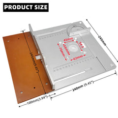 Aluminium Router Table Insert Plate Electric Wood Milling Flip Board w/ Tenon Backing and Miter Gauge Set Woodwork Router Table