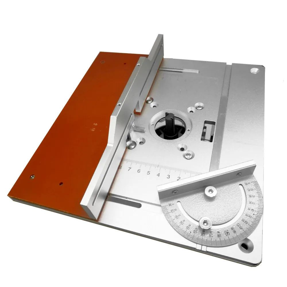 Aluminium Router Table Insert Plate Electric Wood Milling Flip Board w/ Tenon Backing and Miter Gauge Set Woodwork Router Table