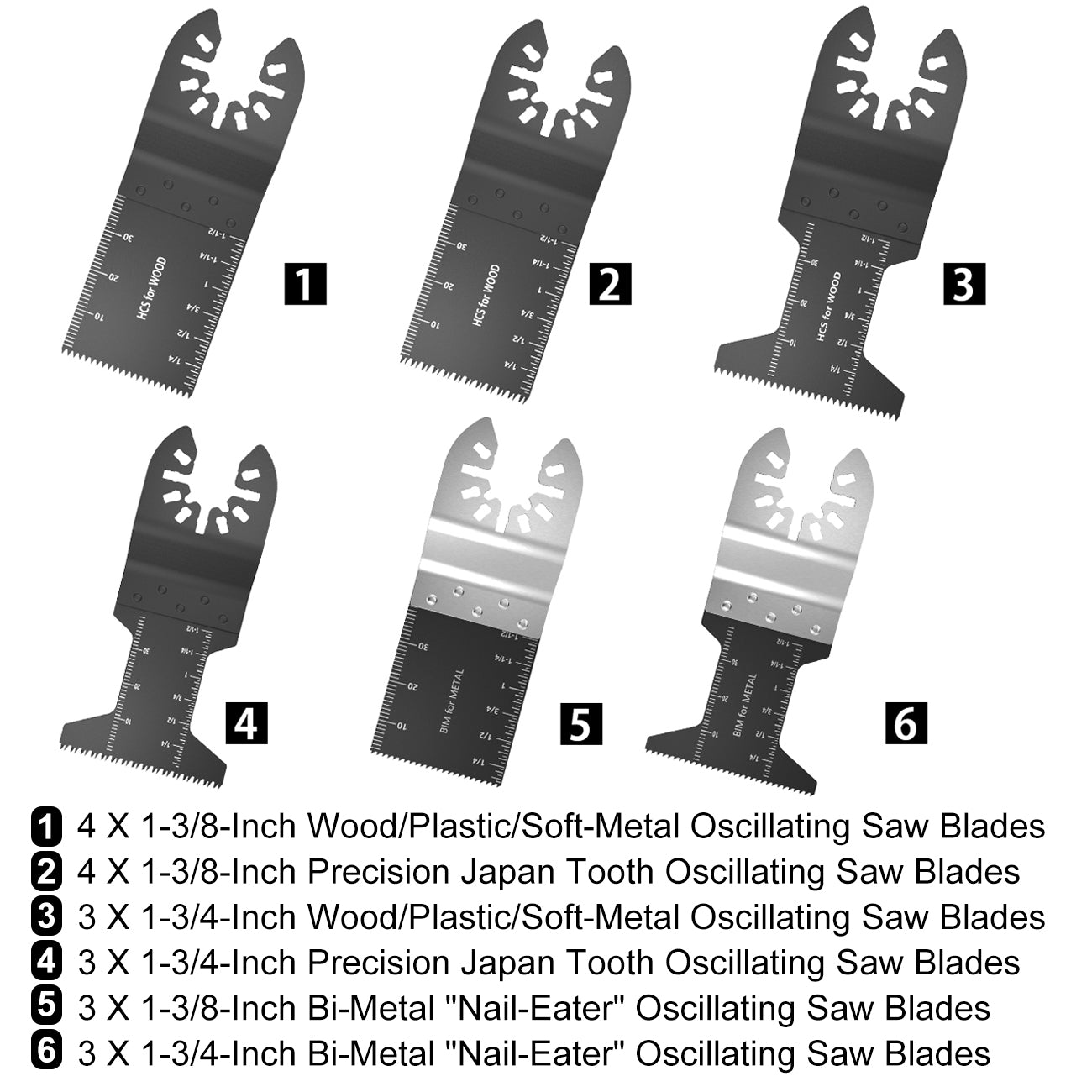 20-100Pcs Multi-Function Oscillating Blade Renovator Saw Blades Multi Power Tools Accessories Precision Universal Cutter Blade