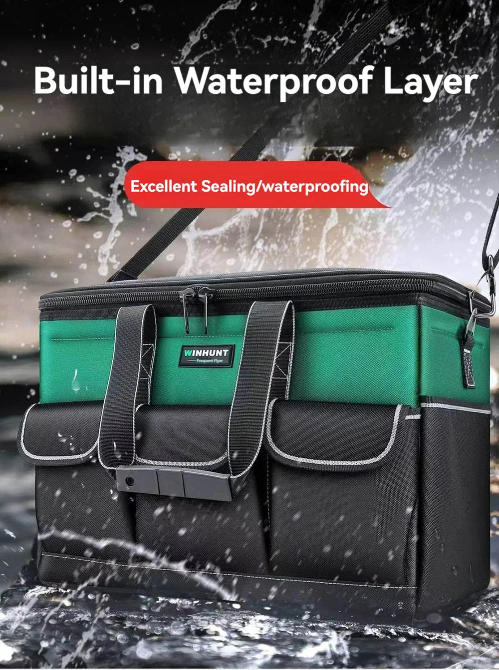 14/16/18/20/23 inch Heighten large capacity Tool Bag Thickened 1680D Oxford Waterproofed Wear-Resistant Electrician Storage Box