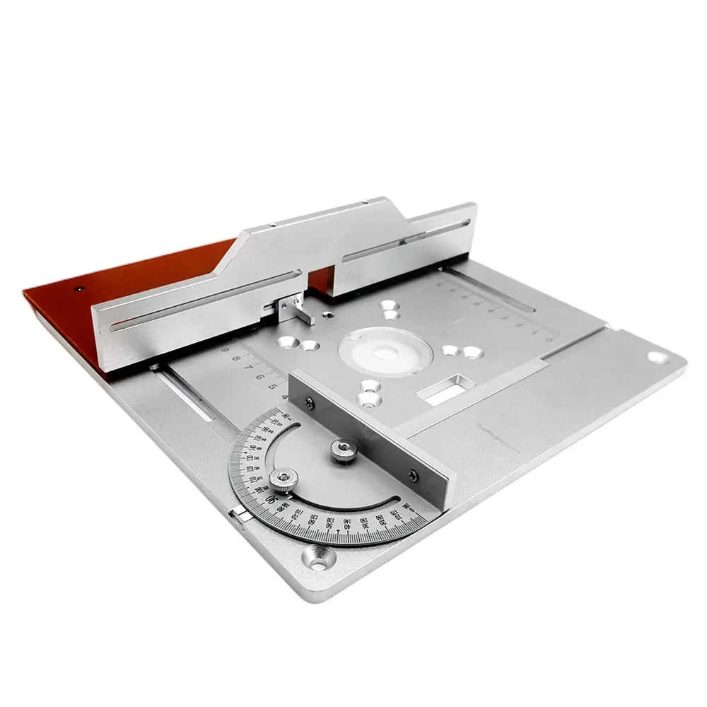 Aluminium Router Table Insert Plate Electric Wood Milling Flip Board w/ Tenon Backing and Miter Gauge Set Woodwork Router Table
