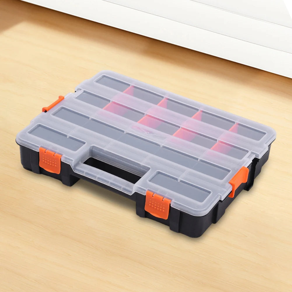 Double Side Tools Box Organizer Plastic Small Parts Storage Case Tool Storage Box Toolbox Container for Screws Nuts Nails Bolts