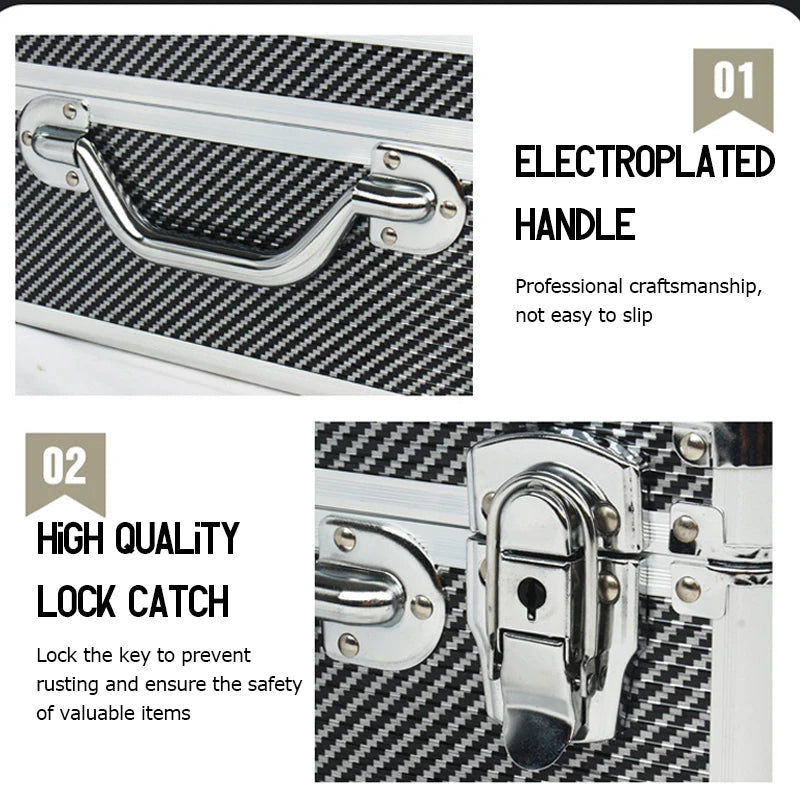 Aluminum Case Tool Box Portable Safety Instrument Toolbox Hardware Tool Case Suitcase Impact Resistant Hard Case Box 알루미늄 케이스