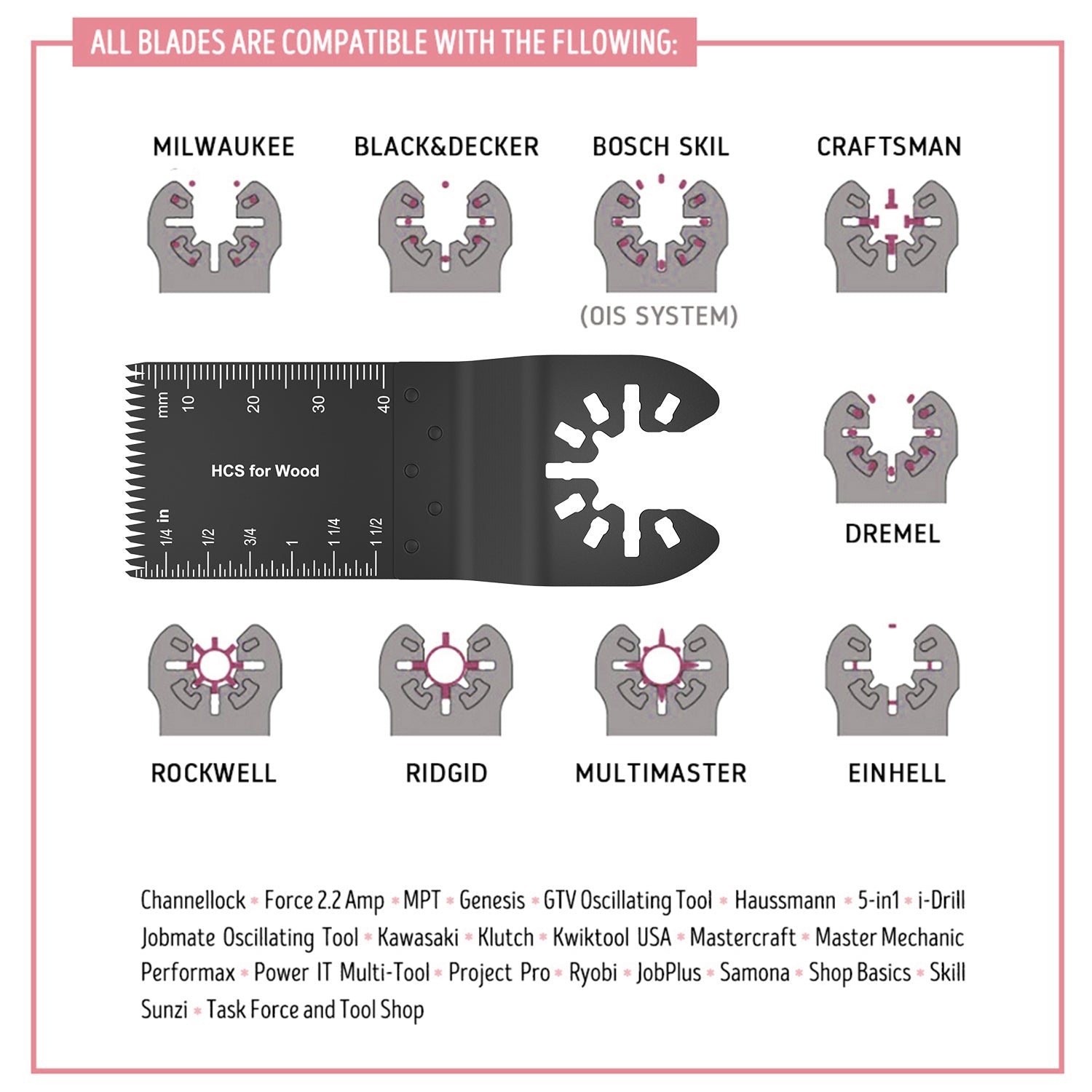 20-100Pcs Multi-Function Oscillating Blade Renovator Saw Blades Multi Power Tools Accessories Precision Universal Cutter Blade