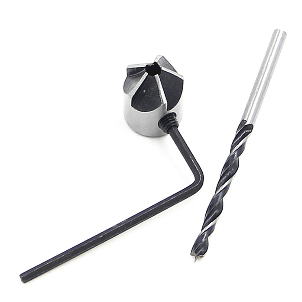 4pc Three Pointed Woodworking Counterbore Drill 3-6mm Reaming Drill Screw Chamfering Drill Bit Hole Opener Tool Set