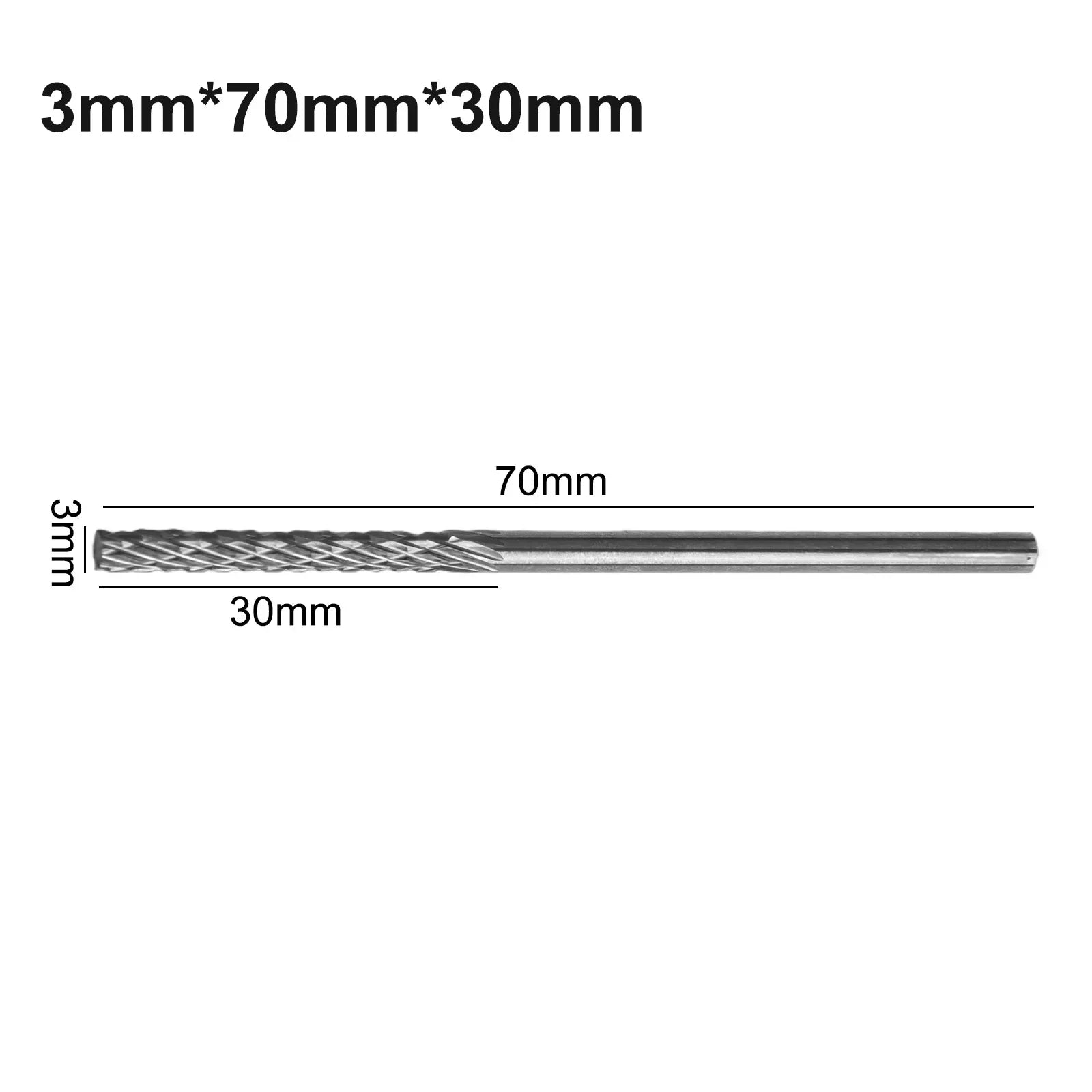 1pc 3mm 1/8 Long Shank Carbide Burs For Milling Cutter Burr Rotary 38mm-100mm For Dremel Rotary Tool Wood/Metal Hole Cutter