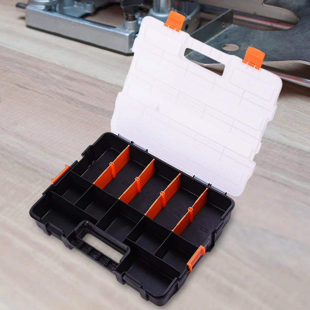 Double Side Tools Box Organizer Plastic Small Parts Storage Case Tool Storage Box Toolbox Container for Screws Nuts Nails Bolts