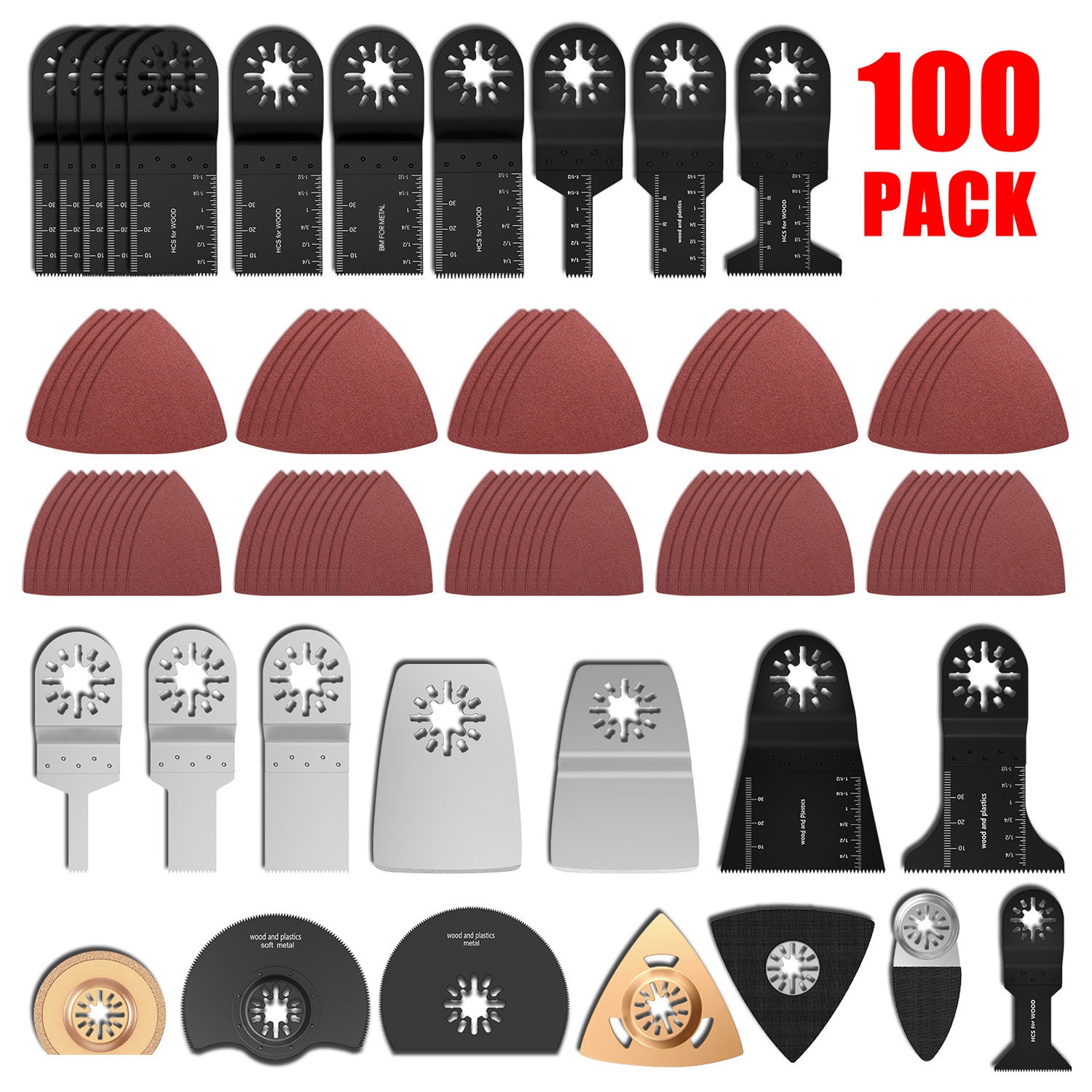 20-100Pcs Multi-Function Oscillating Blade Renovator Saw Blades Multi Power Tools Accessories Precision Universal Cutter Blade