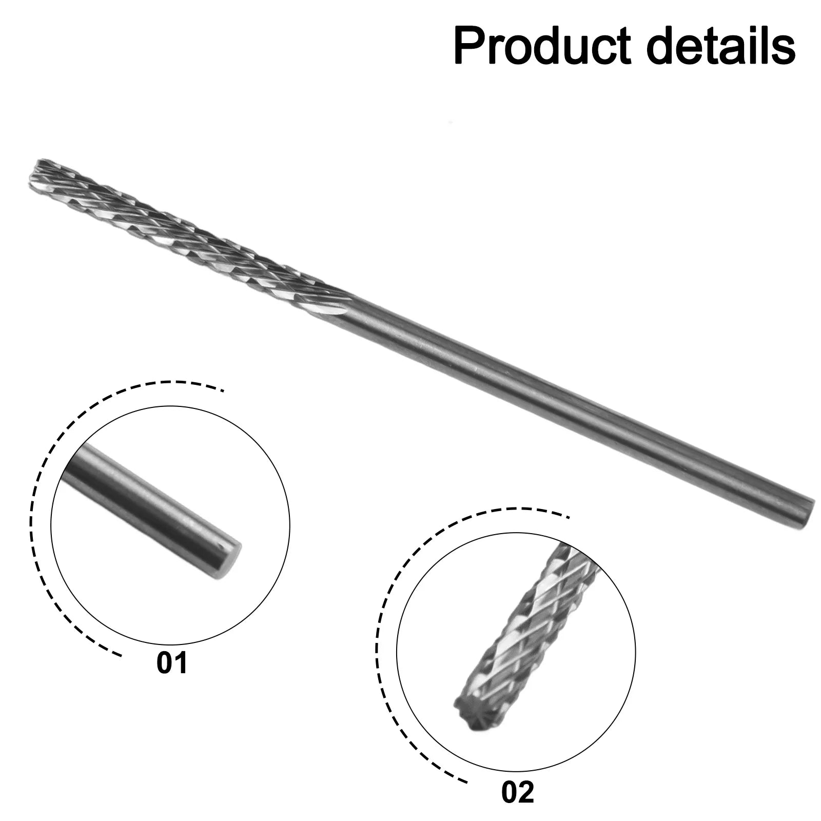 1pc 3mm 1/8 Long Shank Carbide Burs For Milling Cutter Burr Rotary 38mm-100mm For Dremel Rotary Tool Wood/Metal Hole Cutter