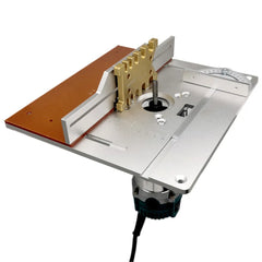 Aluminium Router Table Insert Plate Electric Wood Milling Flip Board w/ Tenon Backing and Miter Gauge Set Woodwork Router Table