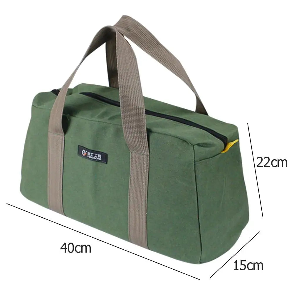 Large Capacity Tool Bag Waterproof Oxford Canvas Hand Tool Storage Carry Bags Portable Multifunction Metal Toolbox Organizer