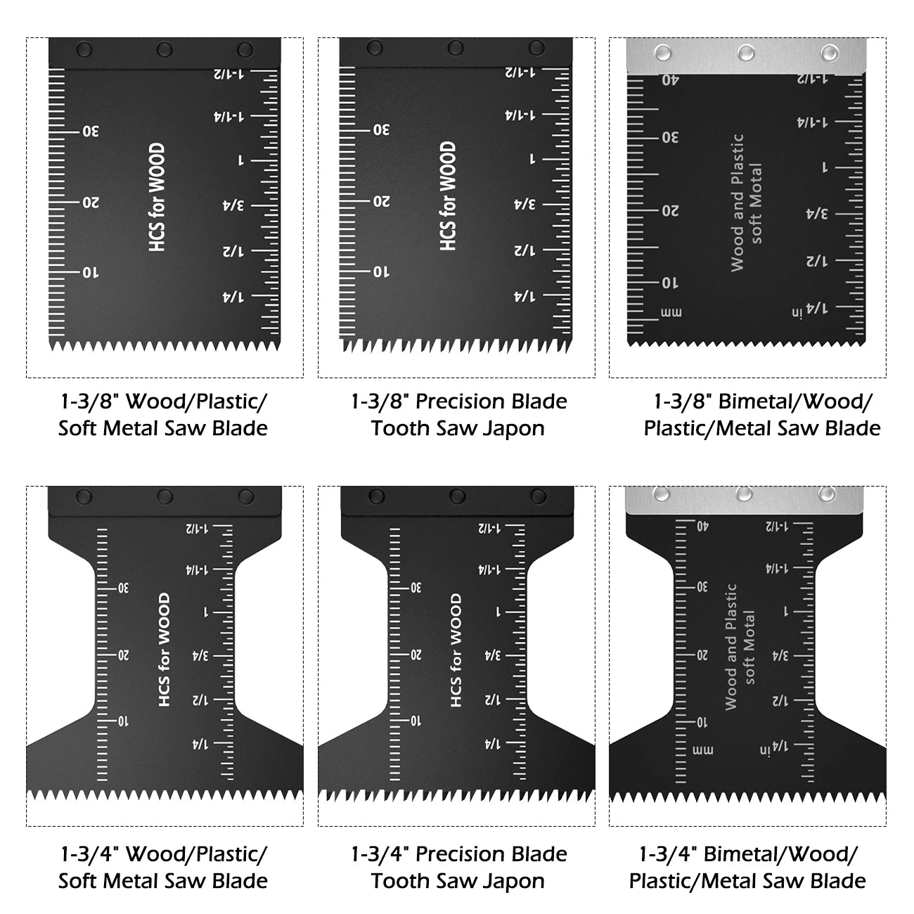 20-100Pcs Multi-Function Oscillating Blade Renovator Saw Blades Multi Power Tools Accessories Precision Universal Cutter Blade