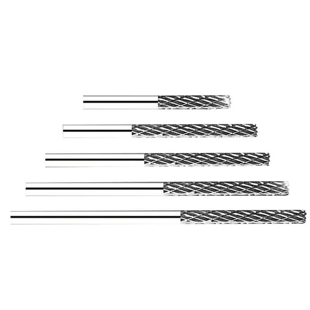 1pc 3mm 1/8 Long Shank Carbide Burs For Milling Cutter Burr Rotary 38mm-100mm For Dremel Rotary Tool Wood/Metal Hole Cutter