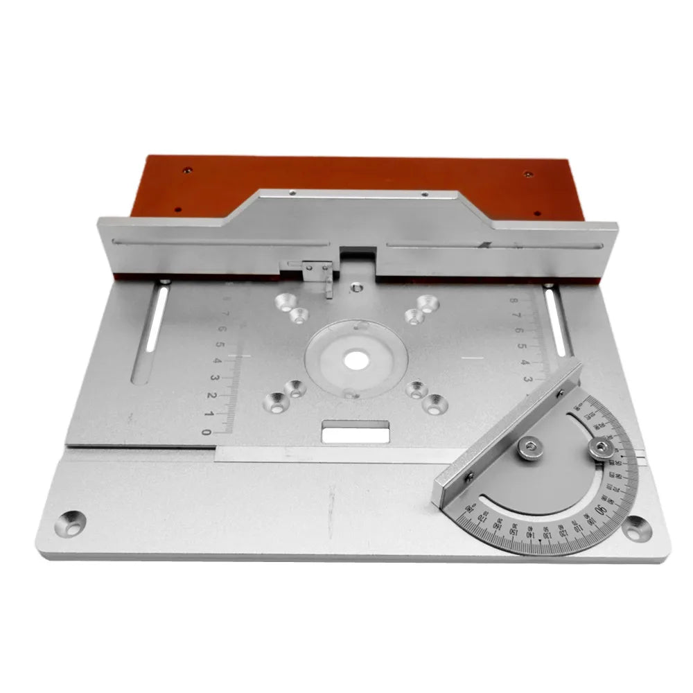 Aluminium Router Table Insert Plate Electric Wood Milling Flip Board w/ Tenon Backing and Miter Gauge Set Woodwork Router Table