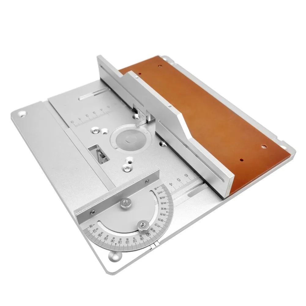 Aluminium Router Table Insert Plate Electric Wood Milling Flip Board w/ Tenon Backing and Miter Gauge Set Woodwork Router Table