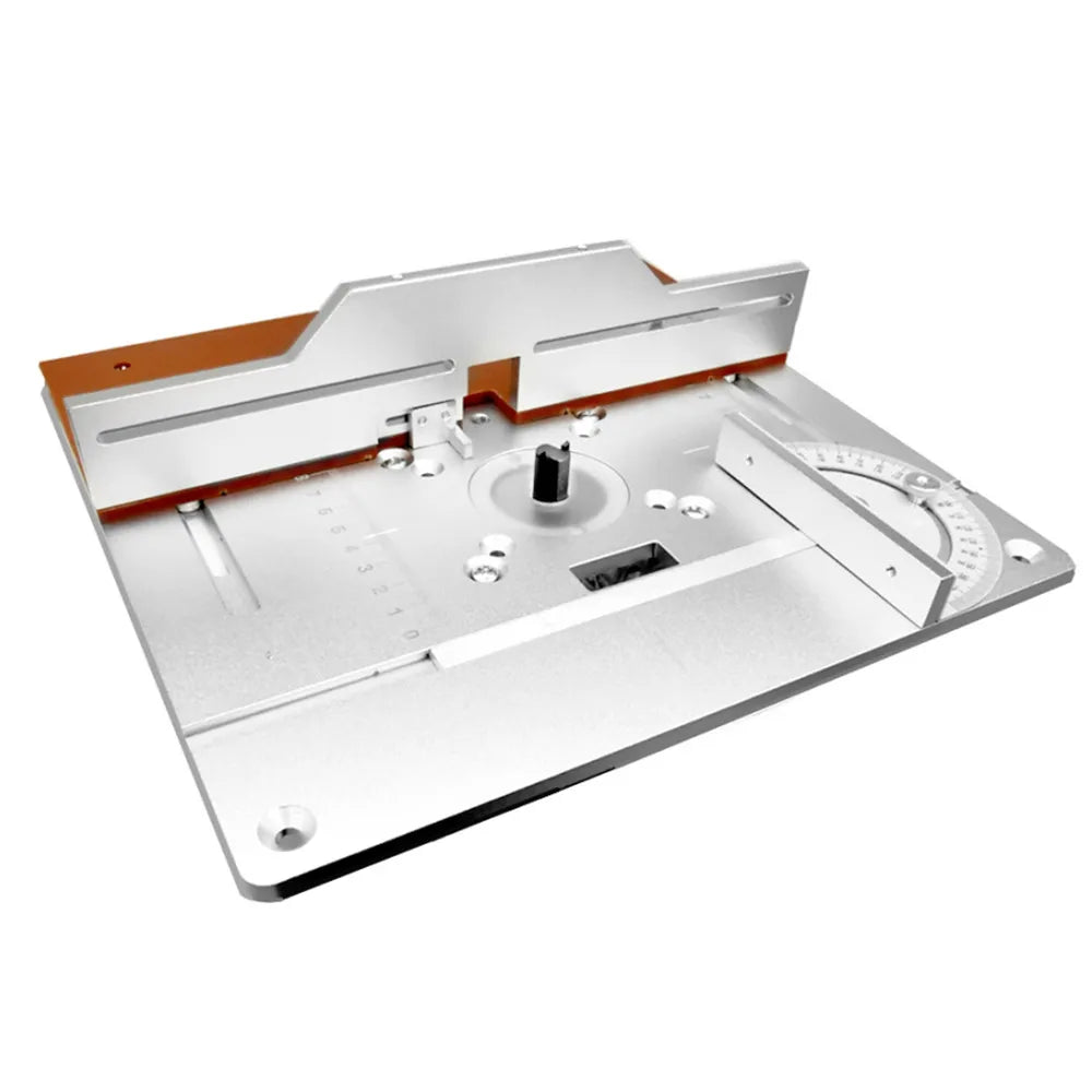 Aluminium Router Table Insert Plate Electric Wood Milling Flip Board w/ Tenon Backing and Miter Gauge Set Woodwork Router Table