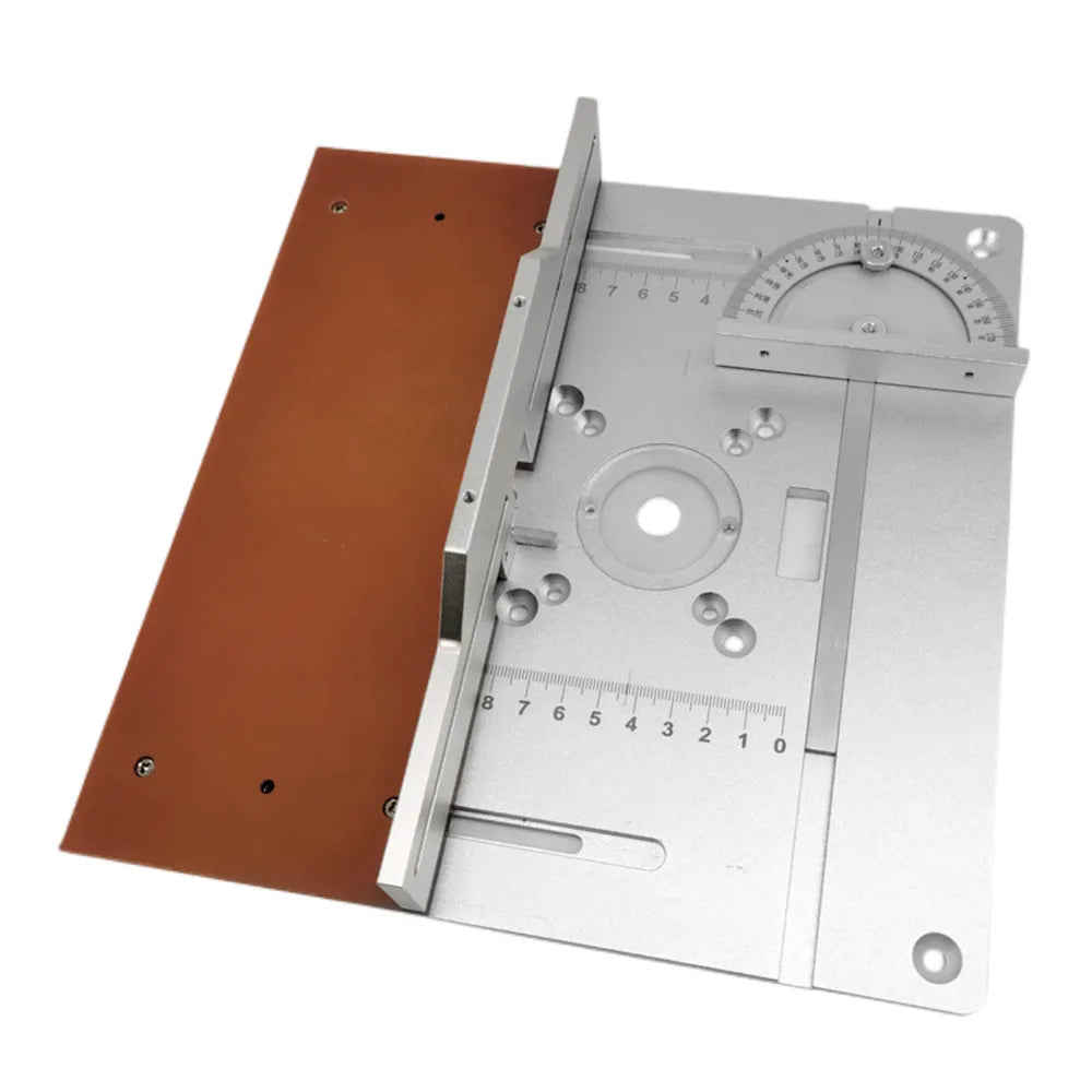 Aluminium Router Table Insert Plate Electric Wood Milling Flip Board w/ Tenon Backing and Miter Gauge Set Woodwork Router Table