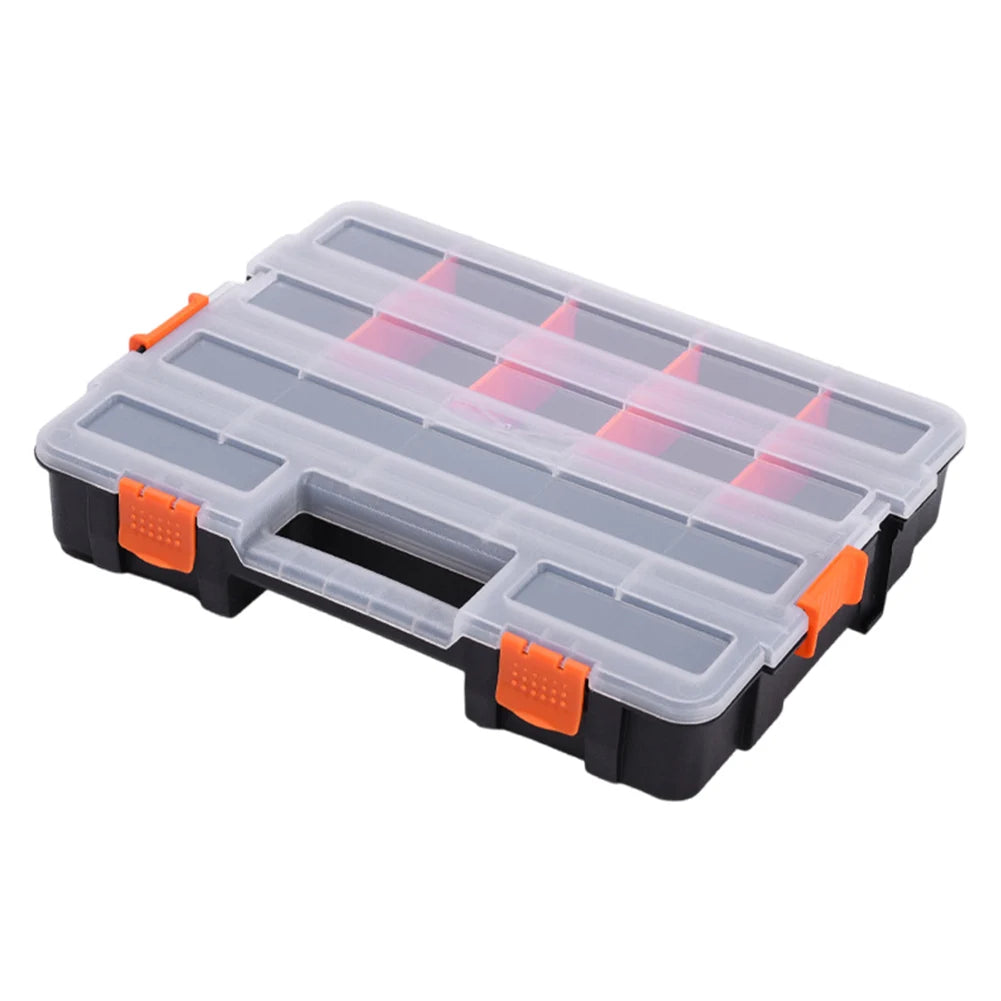 Double Side Tools Box Organizer Plastic Small Parts Storage Case Tool Storage Box Toolbox Container for Screws Nuts Nails Bolts