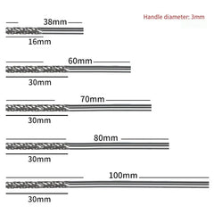 1pc 3mm 1/8 Long Shank Carbide Burs For Milling Cutter Burr Rotary 38mm-100mm For Dremel Rotary Tool Wood/Metal Hole Cutter