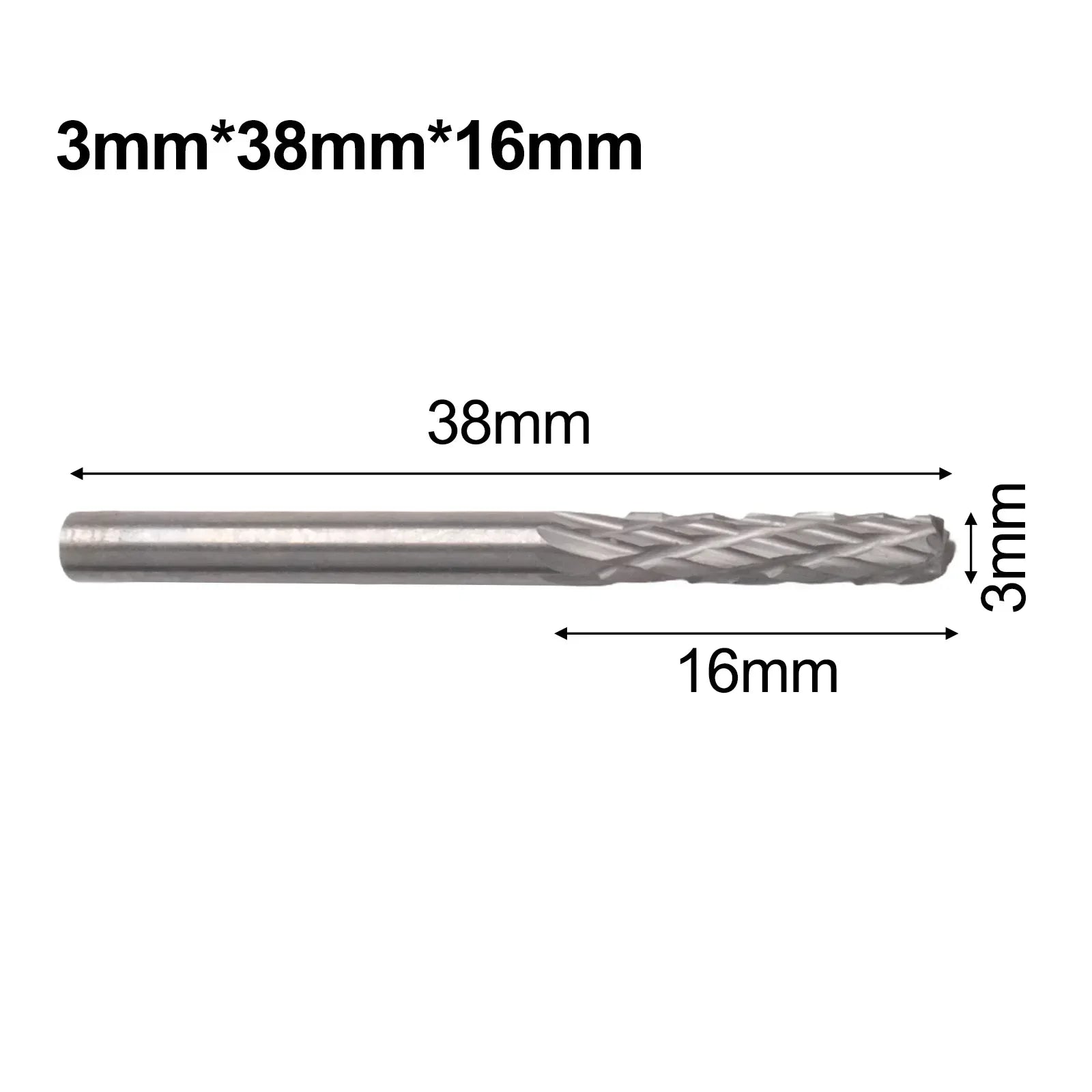 1pc 3mm 1/8 Long Shank Carbide Burs For Milling Cutter Burr Rotary 38mm-100mm For Dremel Rotary Tool Wood/Metal Hole Cutter