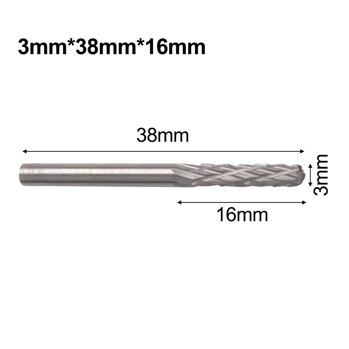 1pc 3mm 1/8 Long Shank Carbide Burs For Milling Cutter Burr Rotary 38mm-100mm For Dremel Rotary Tool Wood/Metal Hole Cutter