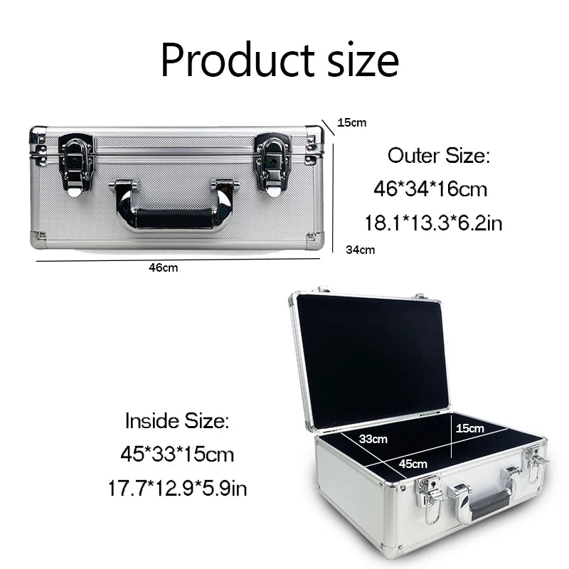 Aluminum Case Tool Box Portable Safety Instrument Toolbox Hardware Tool Case Suitcase Impact Resistant Hard Case Box 알루미늄 케이스