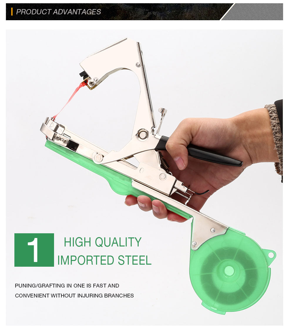 Tying Machine Plant Garden Plant Tapetool Tapener +10 Rolls Tape Set for Vegetable Grape Tomato Cucumber Pepper Flower