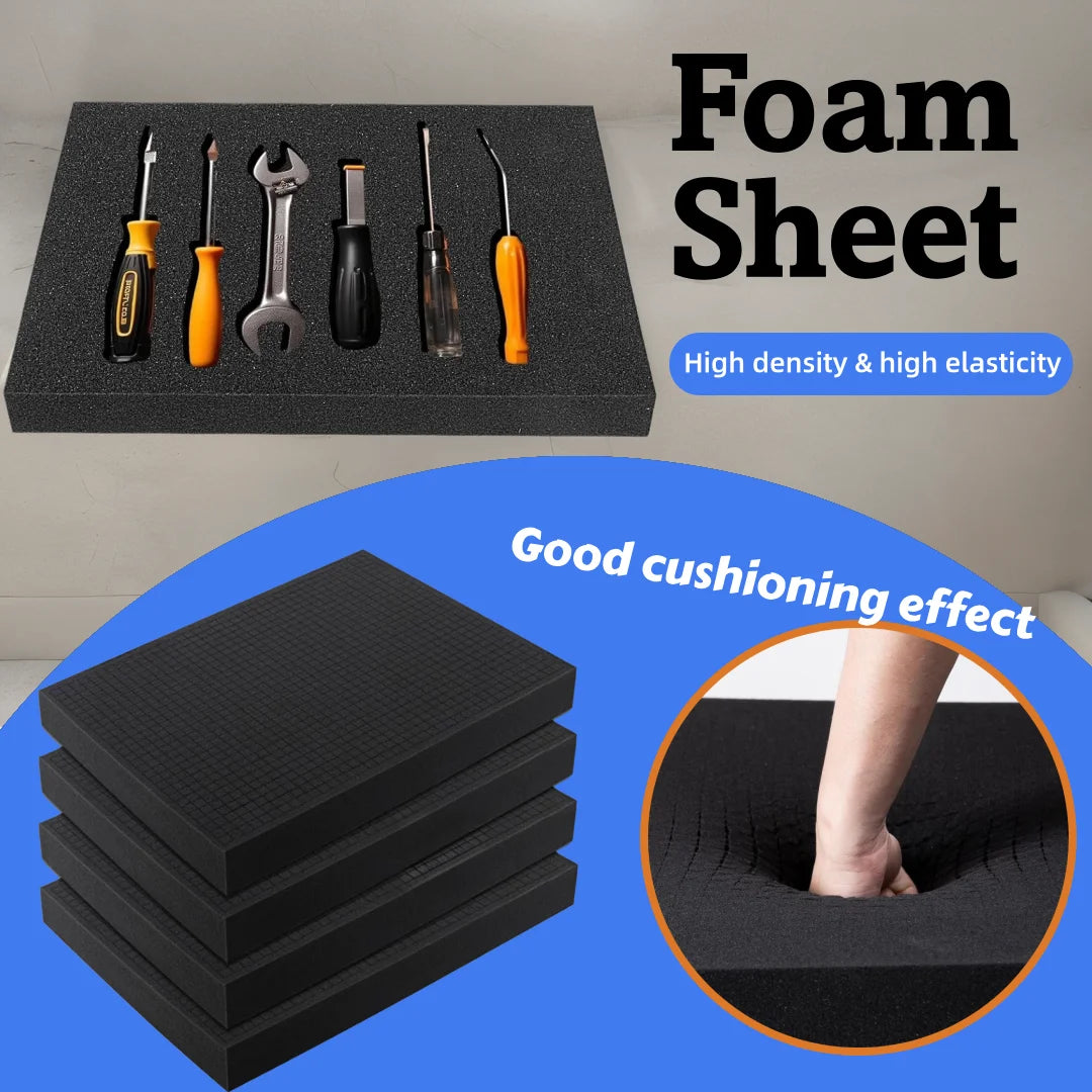 High Density Foam Pad Cutting Foam Insert Pick Apart Foam For Toolbox Pre for Transport Crafts Toolbox Crafting Tools Organizer