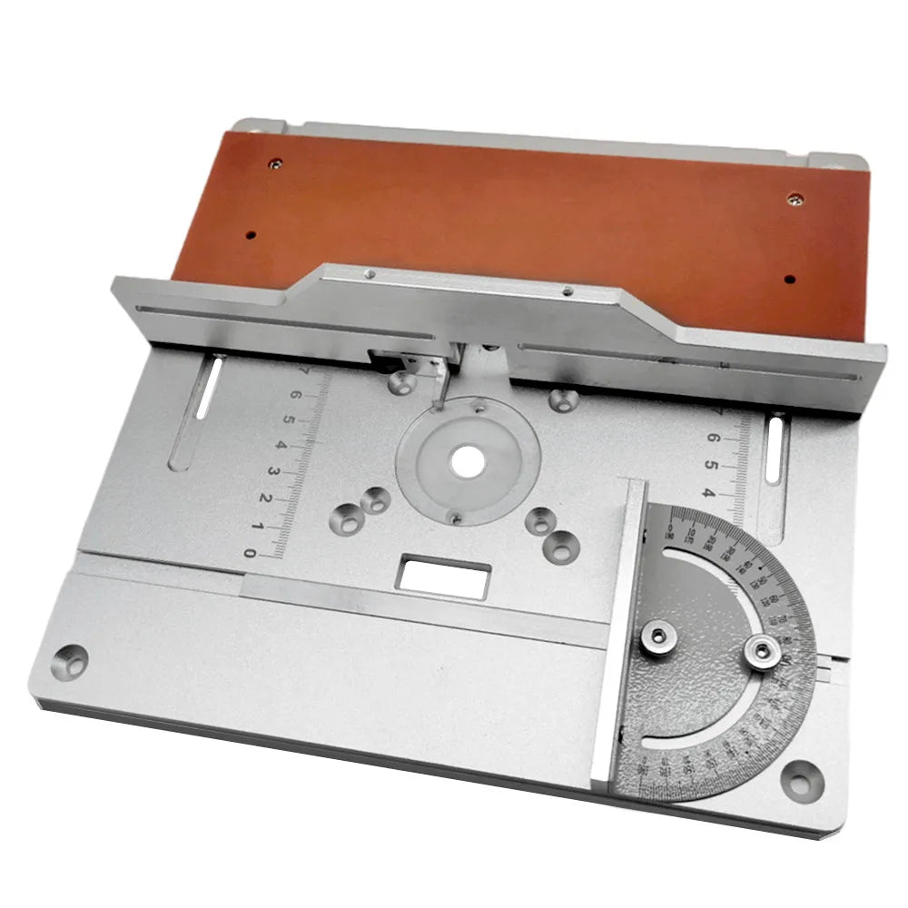 Aluminium Router Table Insert Plate Electric Wood Milling Flip Board w/ Tenon Backing and Miter Gauge Set Woodwork Router Table
